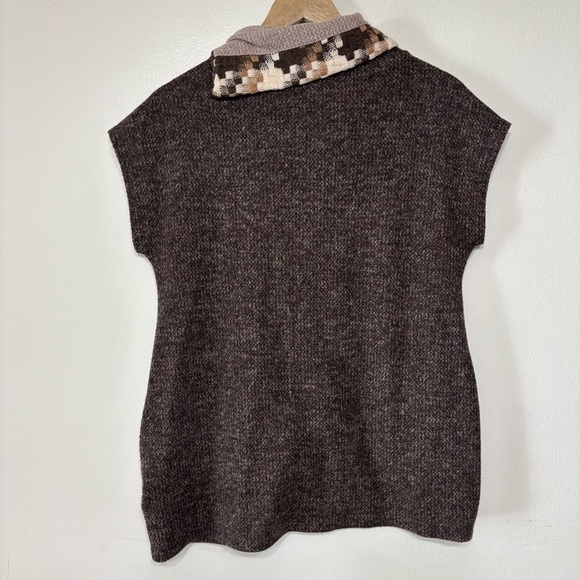 Trisha Tyler Houndstooth Short Sleeve Sweater Top Size M - Picture 5 of 5